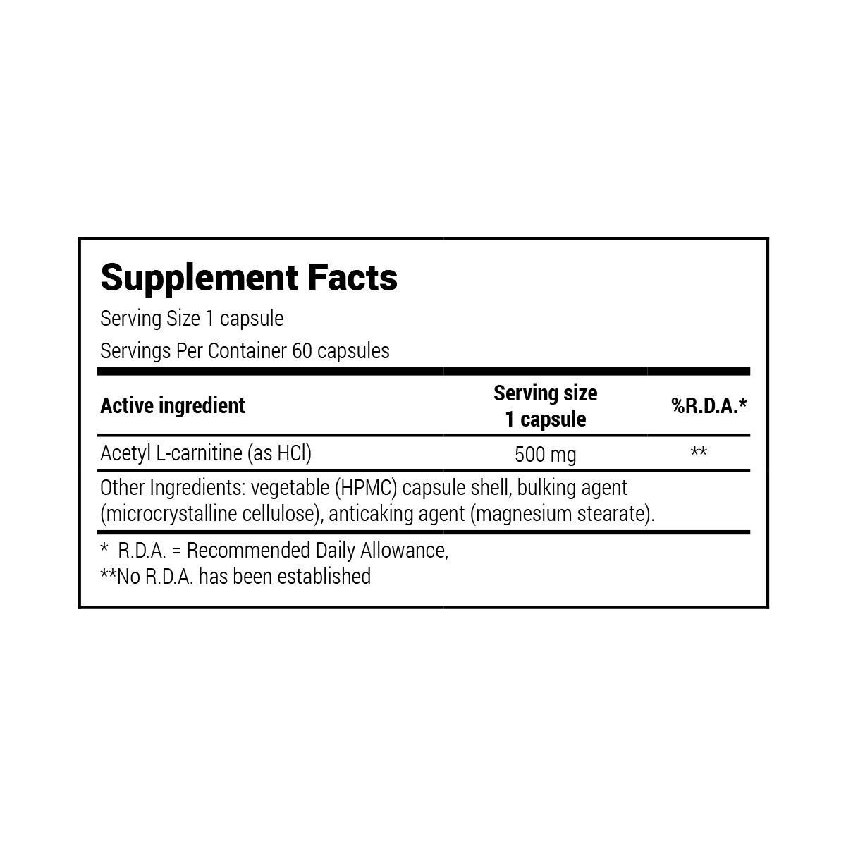 NATURAL DOCTOR - Acetyl L-Carnitine 500mg - 60caps
